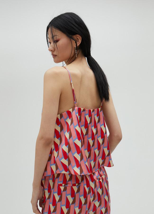 Lola Casademunt Top Lencero Estampado Logotipado