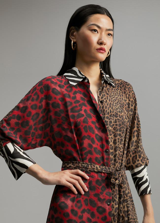 Lola Casademunt Vestido Animal Print Combinado