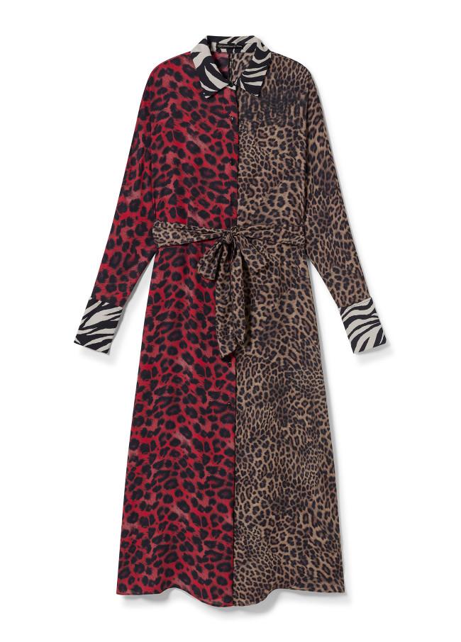 Lola Casademunt Vestido Animal Print Combinado