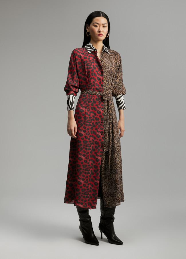 Lola Casademunt Vestido Animal Print Combinado