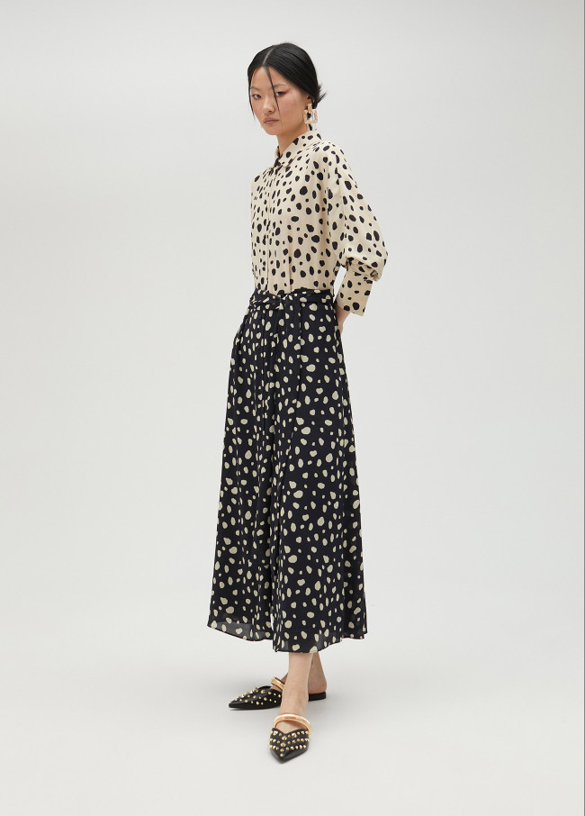 Lola Casademunt Vestido Camisero De Topos