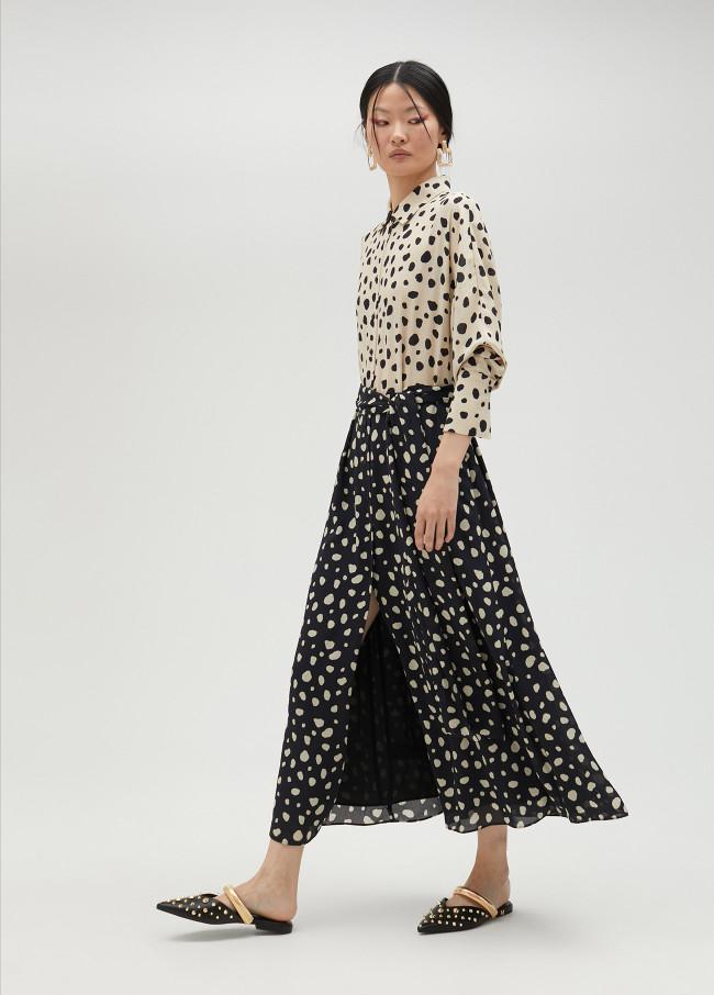 lola casademunt Vestido camisero de topos