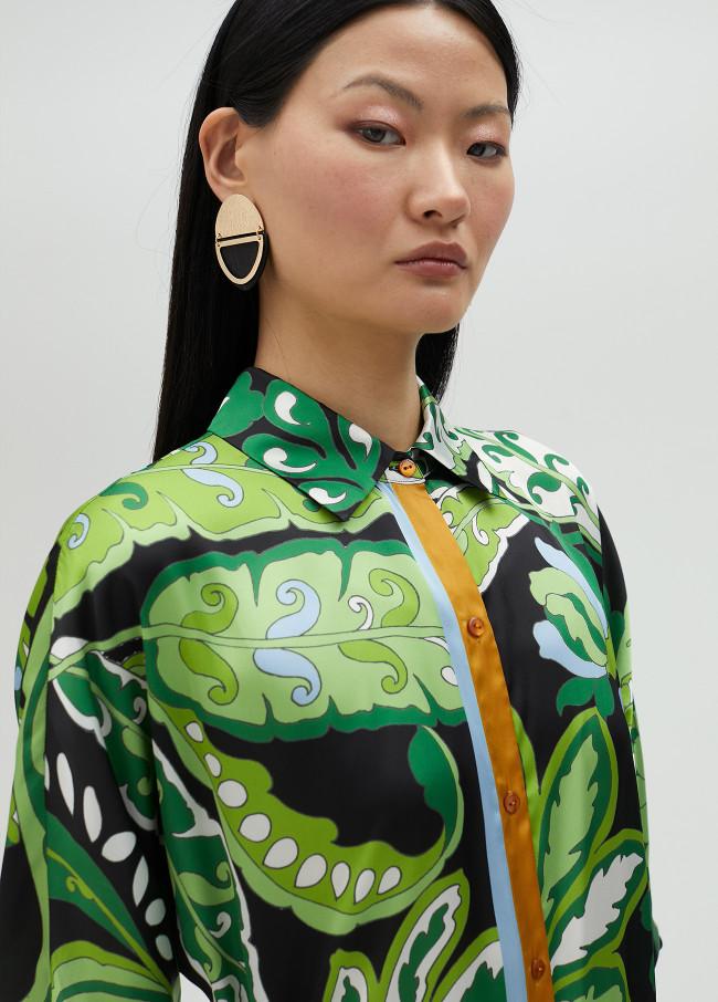 Lola Casademunt Vestido Camisero Estampado Paisley