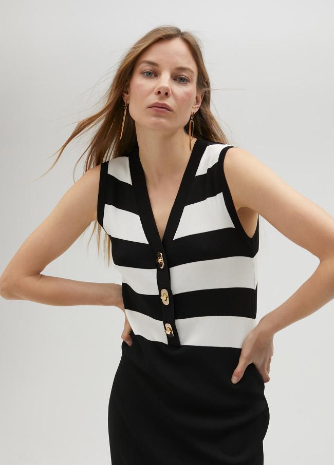 Lola Casademunt Vestido De Punto Bicolor