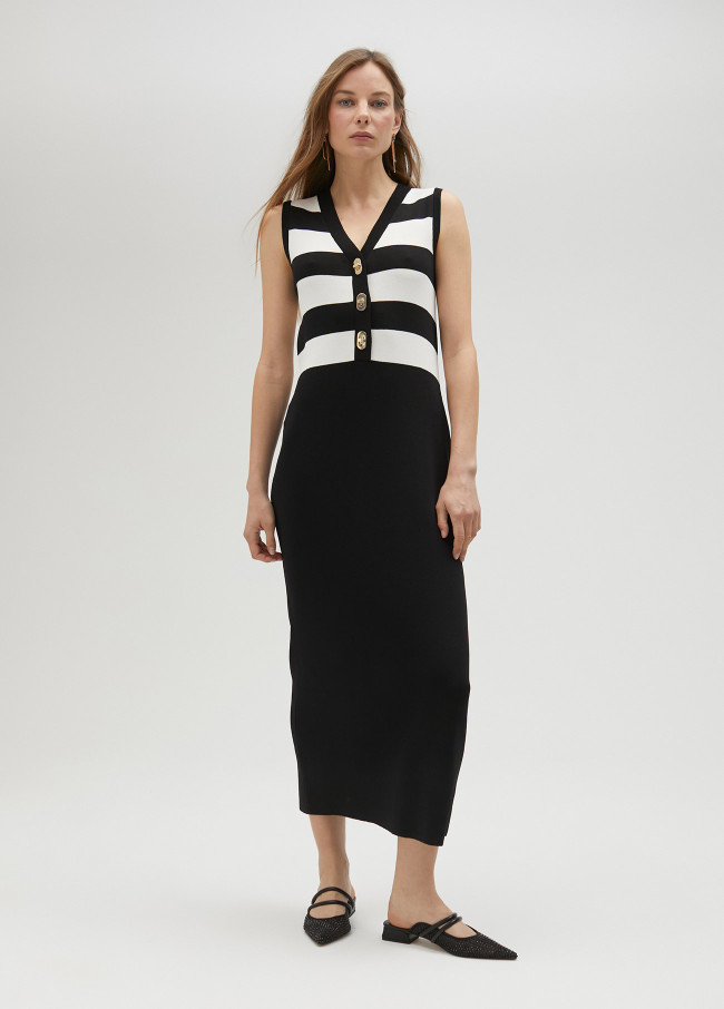 lola casademunt Vestido de punto bicolor