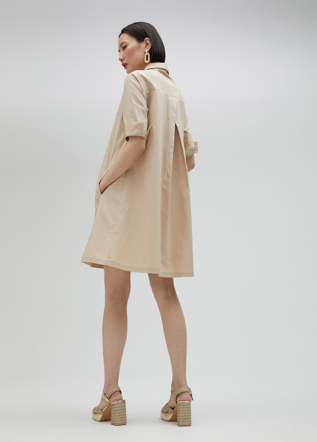 Lola Casademunt Vestido Detalle Strass En Mangas