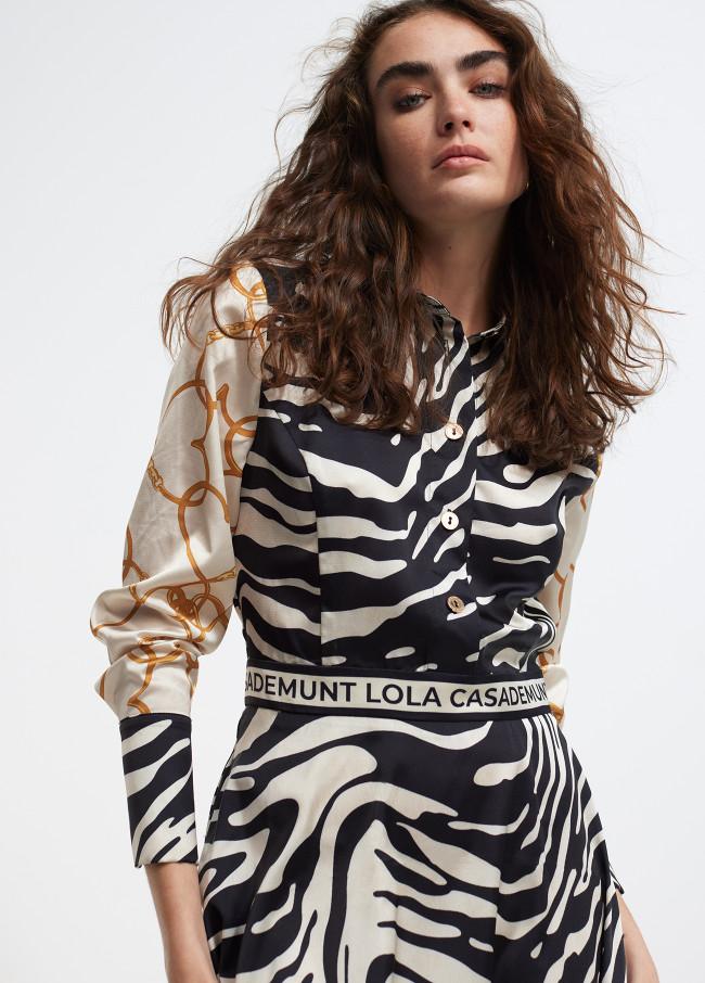Lola Casademunt Vestido Estampado Zebra