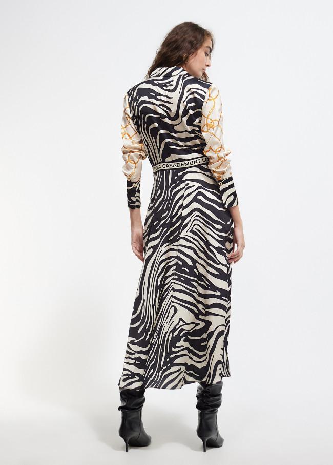 Lola Casademunt Vestido Estampado Zebra