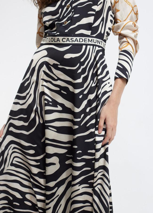 Lola Casademunt Vestido Estampado Zebra