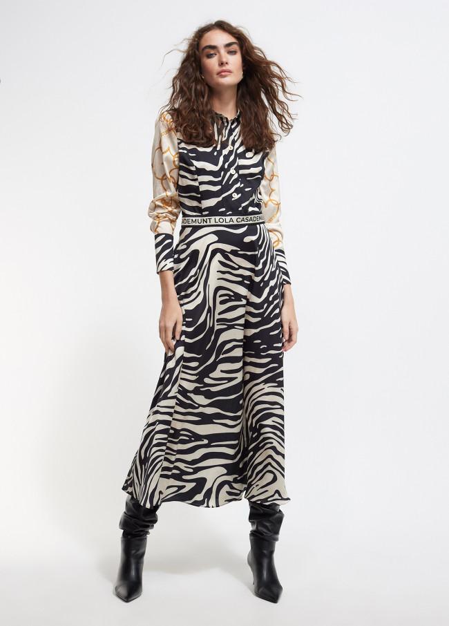 Lola Casademunt Vestido Estampado Zebra