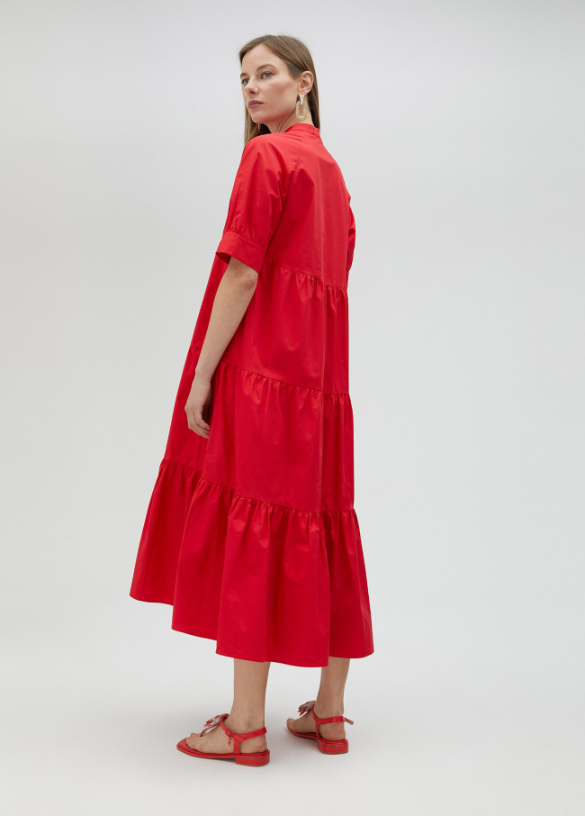 Lola Casademunt Vestido Largo Con Volantes