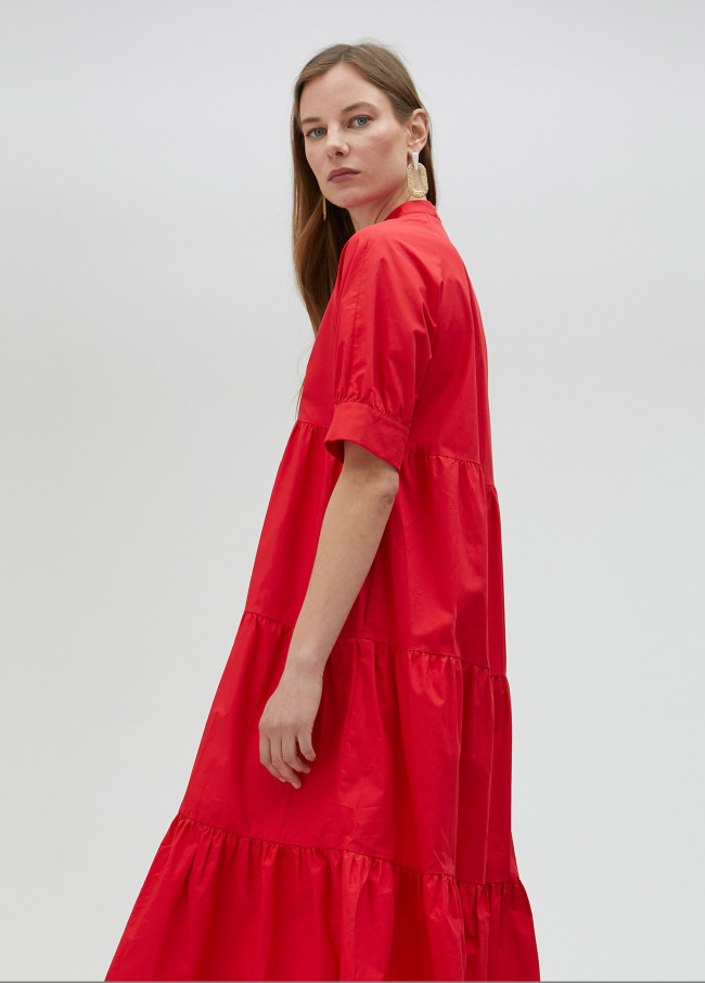 Lola Casademunt Vestido Largo Con Volantes