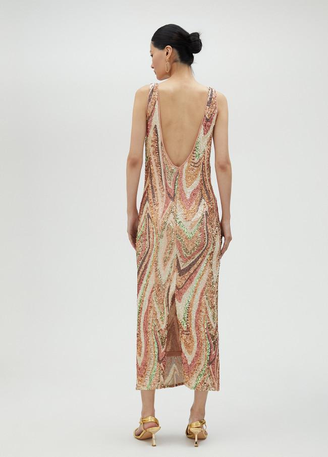 Lola Casademunt Vestido Largo Lentejuelas