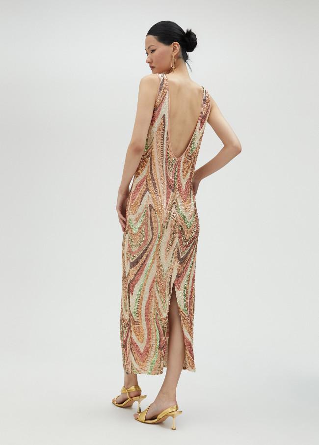 Lola Casademunt Vestido Largo Lentejuelas