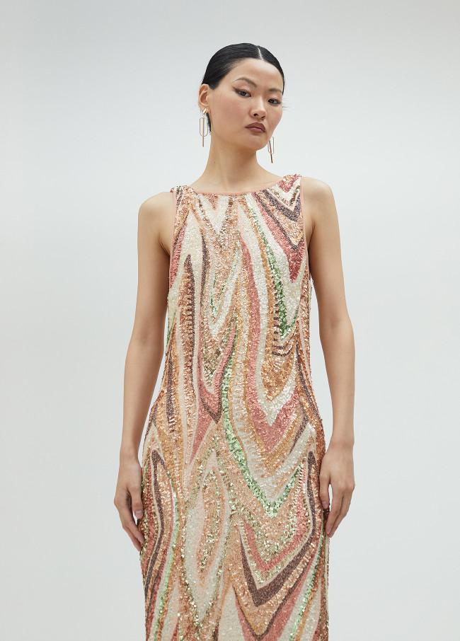 Lola Casademunt Vestido Largo Lentejuelas