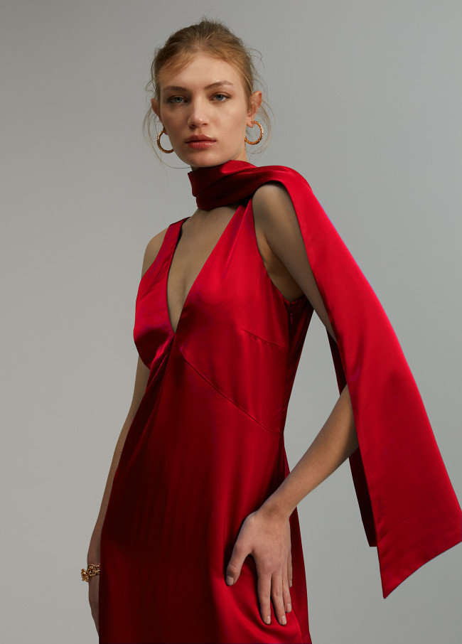 Lola Casademunt Vestido Midi Satén