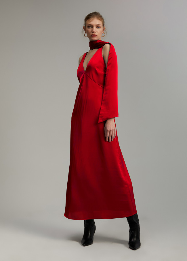 Lola Casademunt Vestido Midi Satén