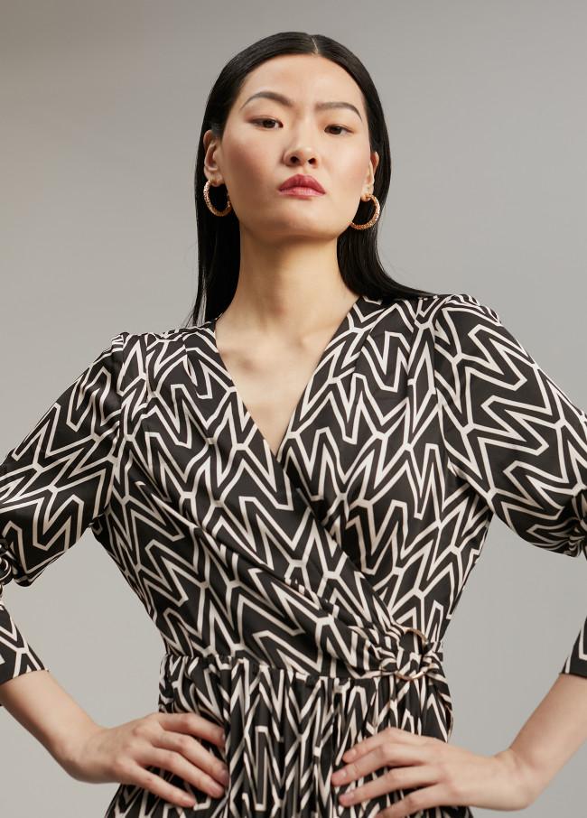 Lola Casademunt Vestido Monograma Bicolor