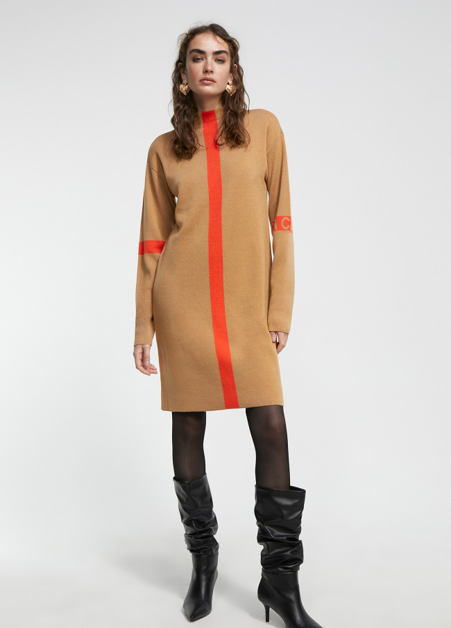 lola casademunt Vestido punto bicolor