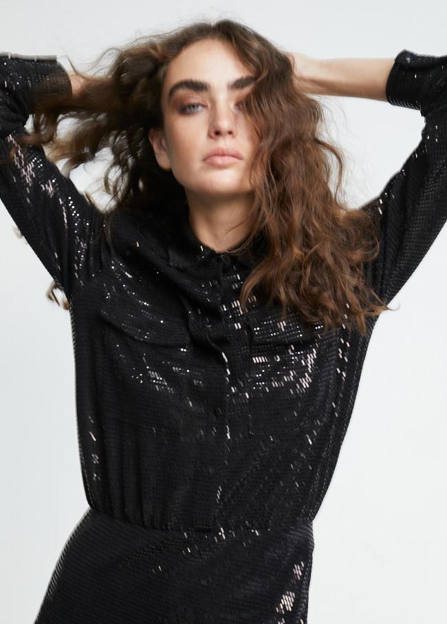 Lola Casademunt Vestido Punto Lentejuela