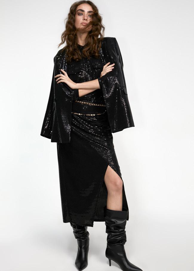 Lola Casademunt Vestido Punto Lentejuela