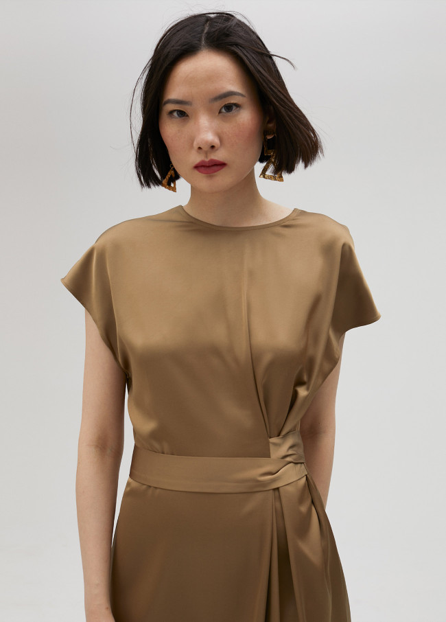 Lola Casademunt Vestido Satinado Anudado