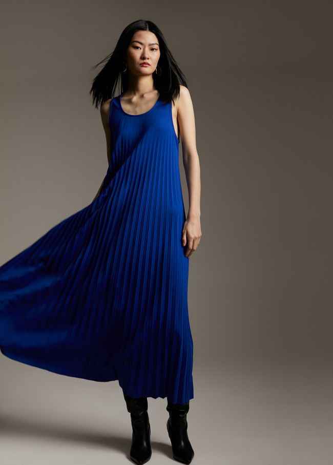 Lola Casademunt Vestido Sin Manga Plisado