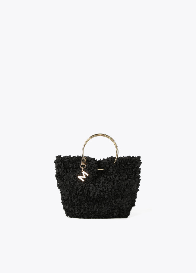 lola casademunt Mini bolso asas metálicas tejido floral