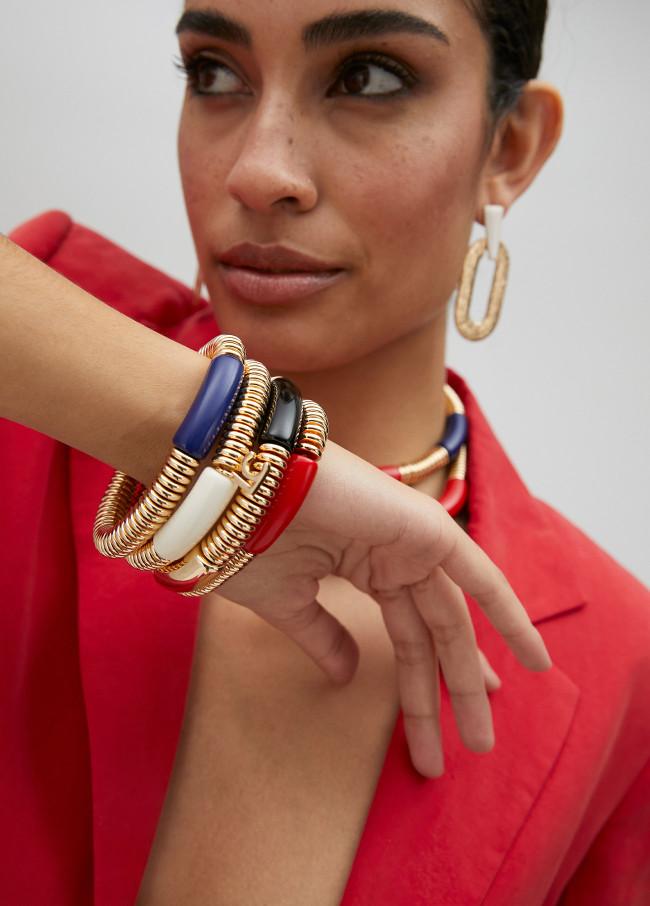 Lola Casademunt Pack Pulseras Con Pieza De Color Acrílica