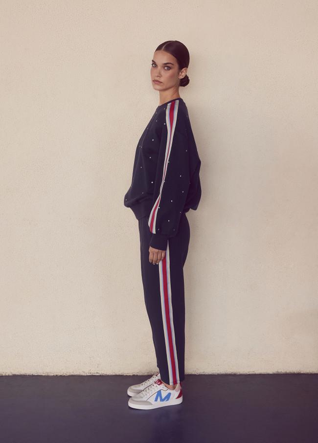 Lola Casademunt Pantalón Con Cinta Deportiva Strass