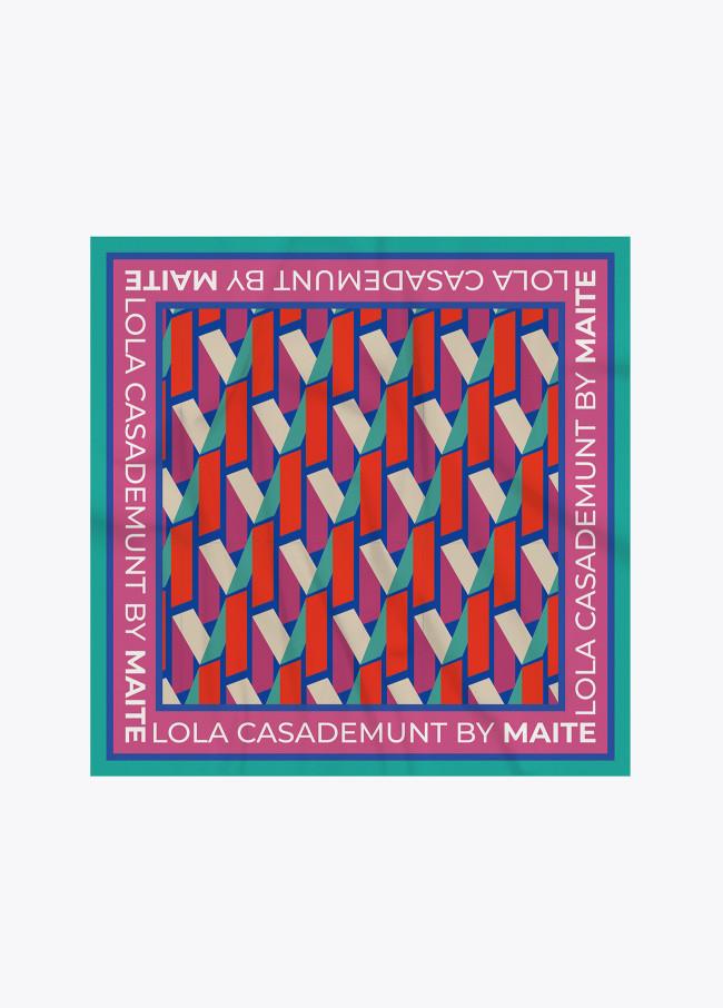 lola casademunt Pañuelo satinado estampado geométrico