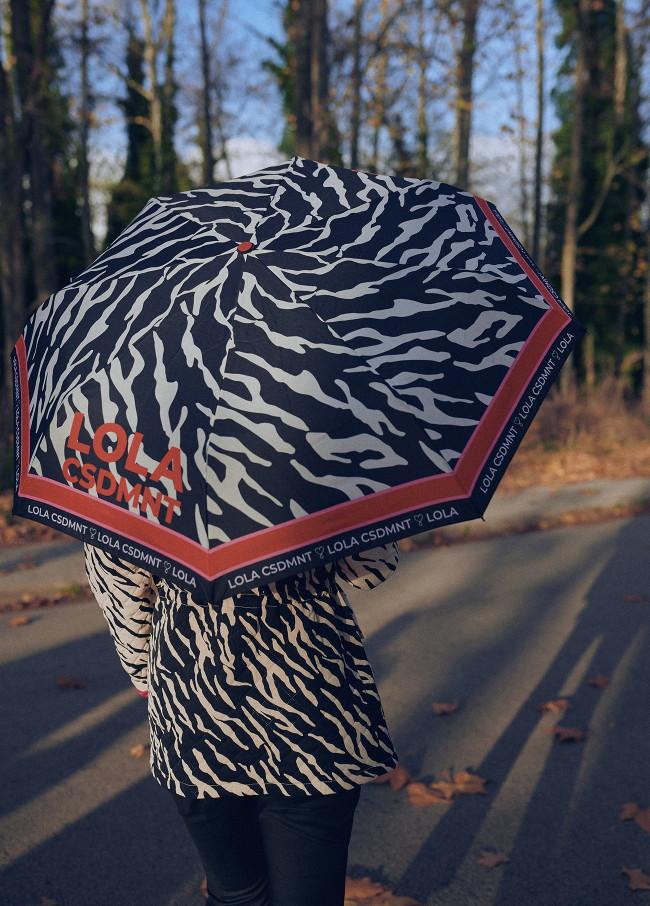 Lola Casademunt Paraguas Pequeño Automático Print Cebra