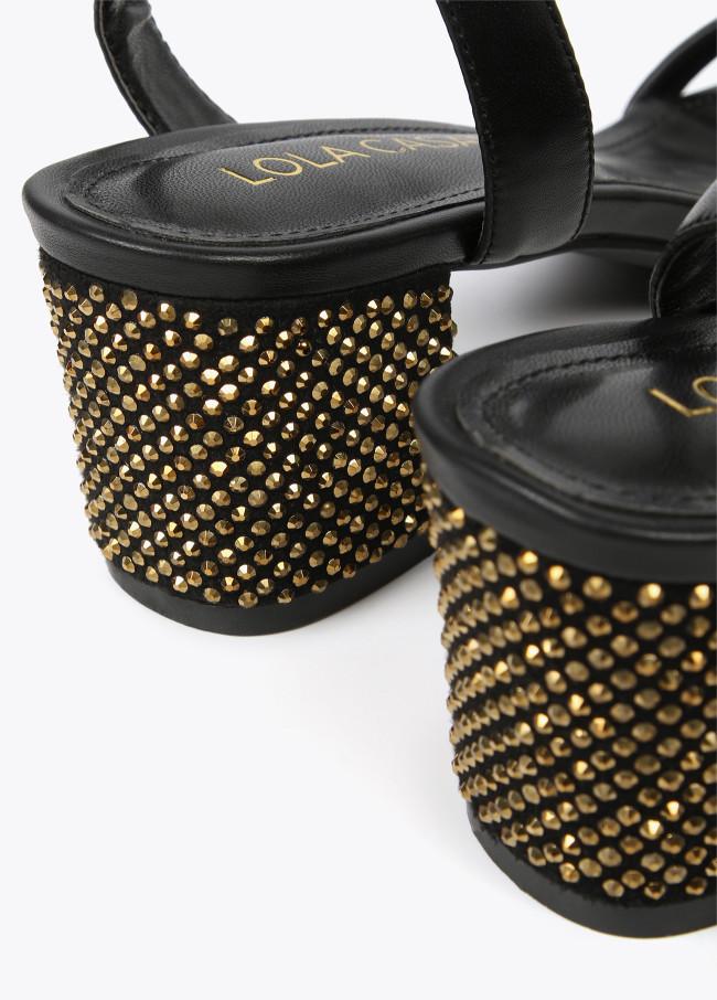 Lola Casademunt Sandalia De Tacón Con Detalle Brillos