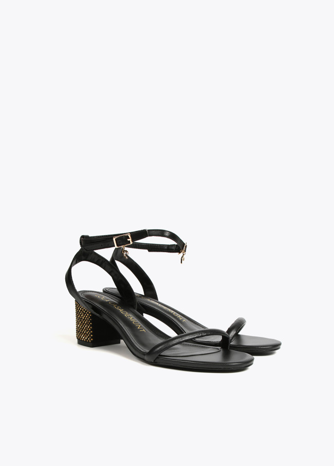 Lola Casademunt Sandalia De Tacón Con Detalle Brillos