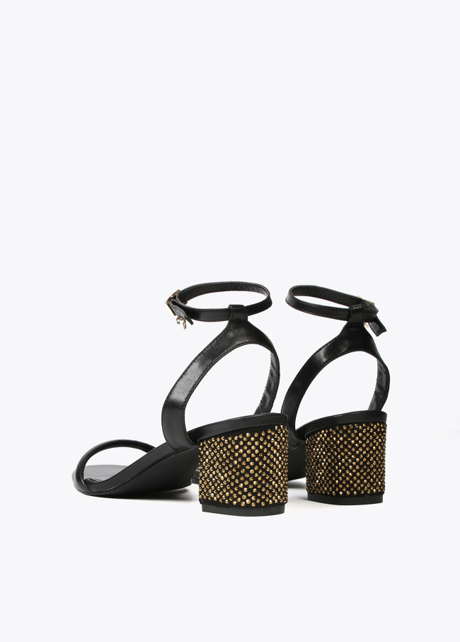 Lola Casademunt Sandalia De Tacón Con Detalle Brillos