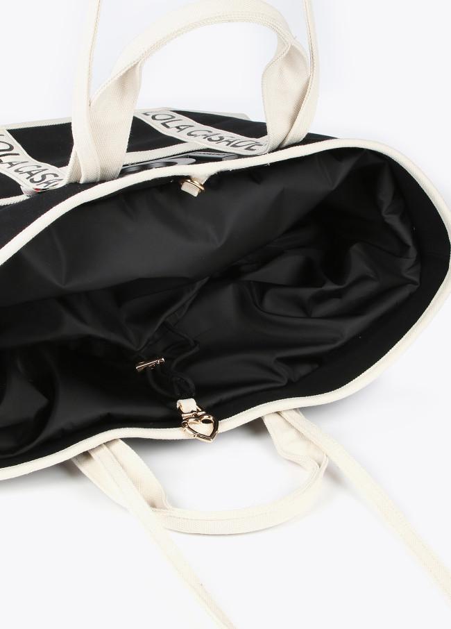 Lola Casademunt Shopper Canvas Con Asas Logotipadas