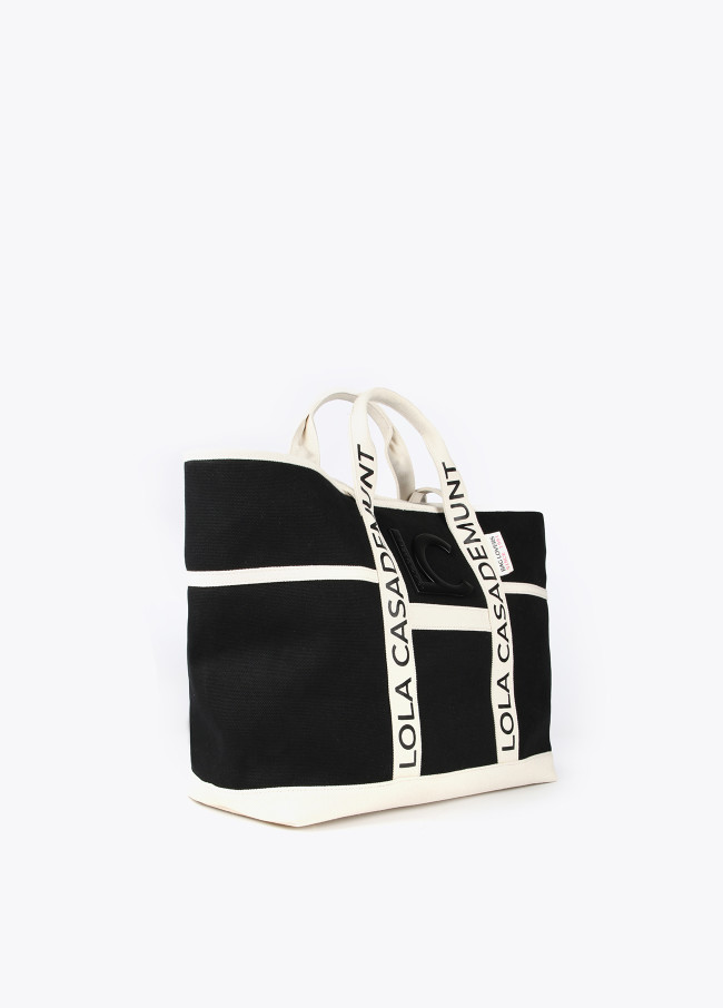 Lola Casademunt Shopper Canvas Con Asas Logotipadas