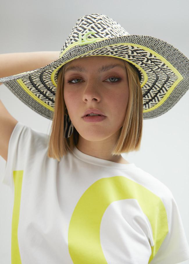 Lola Casademunt Sombrero Floppy Efecto Rafia Multicolor