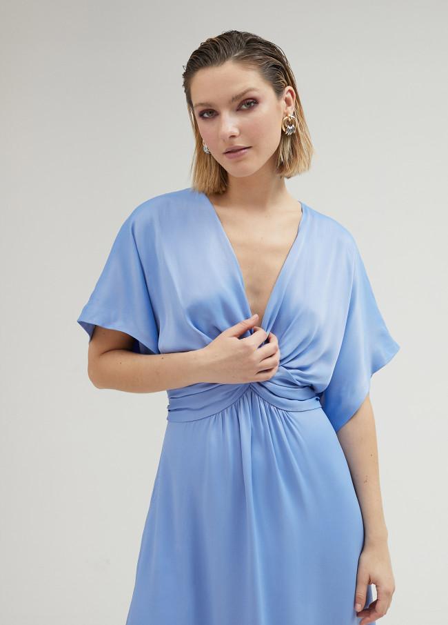 Lola Casademunt Vestido Largo Con Drapeado En Cintura