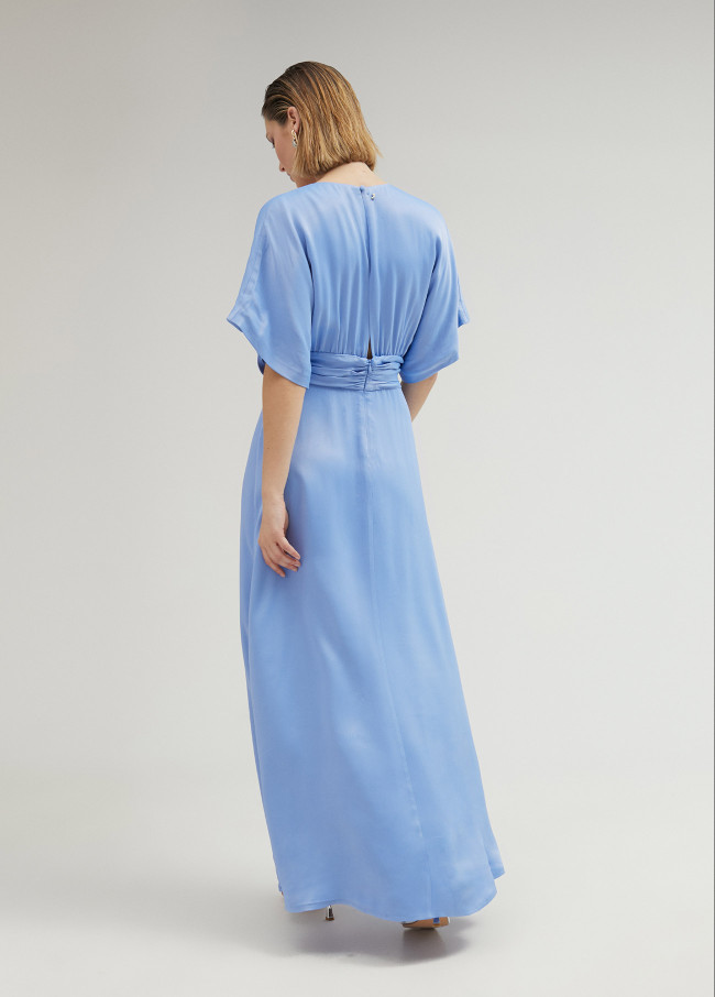 Lola Casademunt Vestido Largo Con Drapeado En Cintura