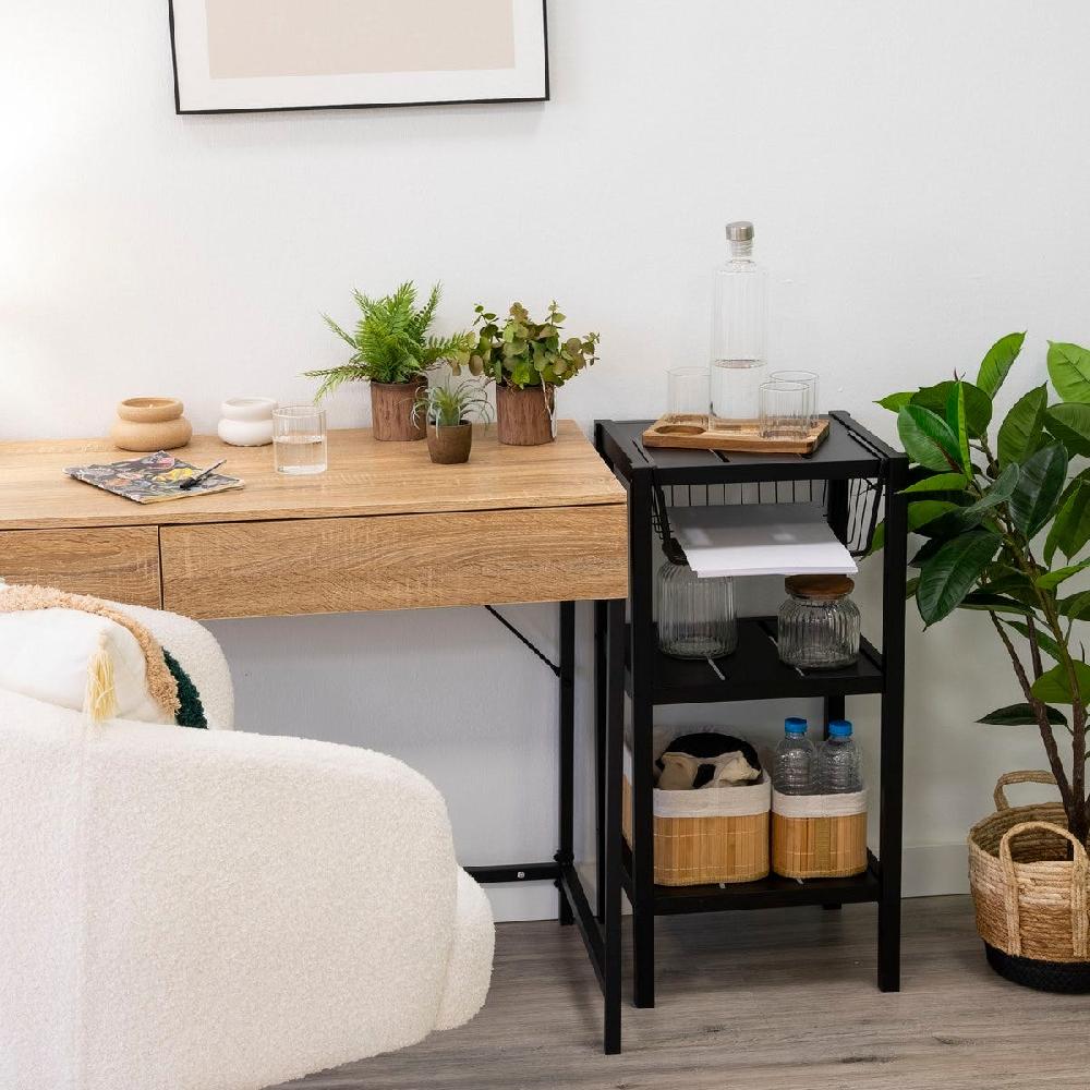 Lolahome 2 Cestas De Metal Negras Para Estante De 40x24x14 Cm