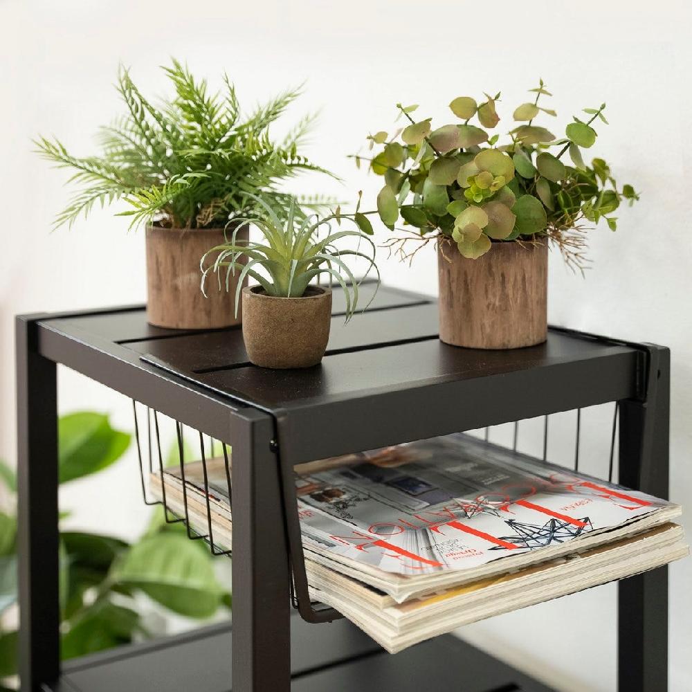 lolahome 2 cestas de metal negras para estante de 40x24x14 cm