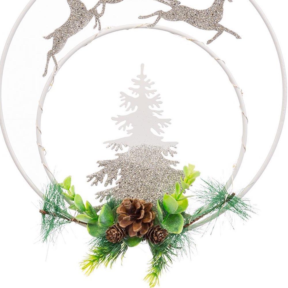 Lolahome Adorno Colgante Navidad Con Luz De Metal De 24 Cm