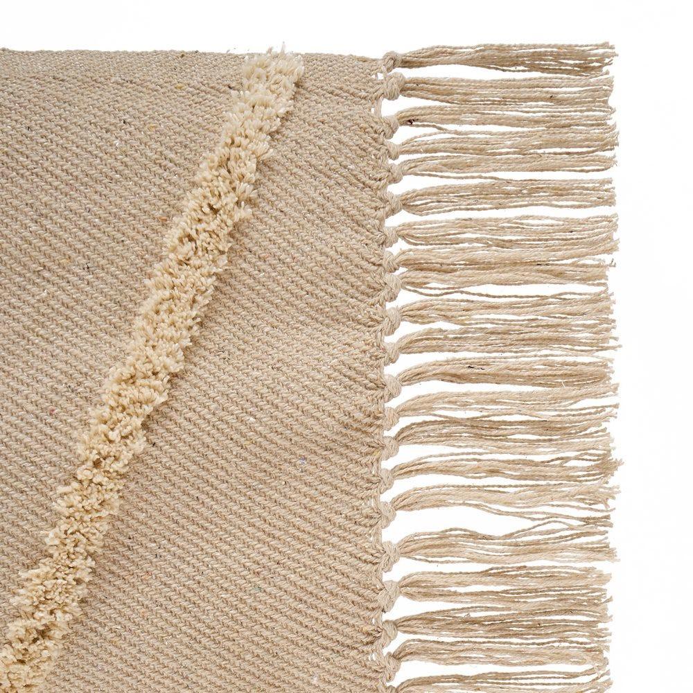 Lolahome Alfombra Beige De Algodón Natural De 160x130 Cm