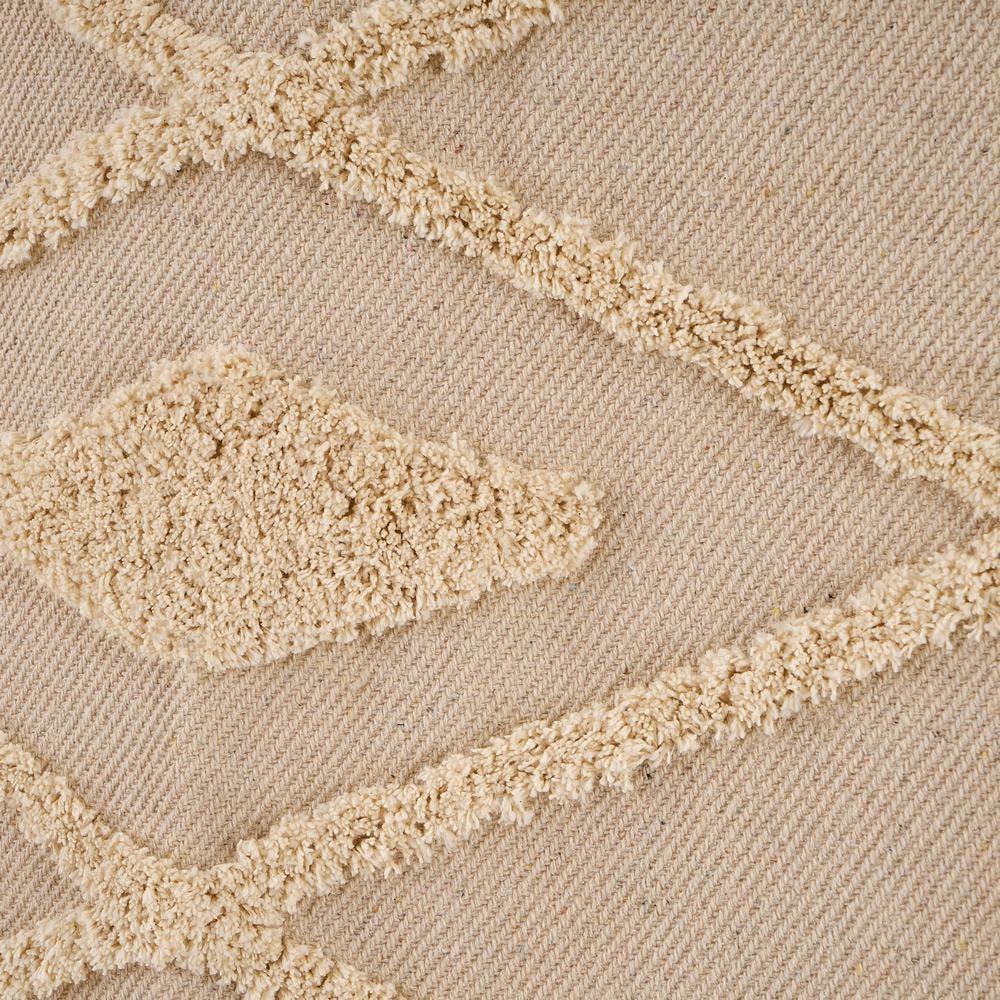 lolahome Alfombra beige de algodón natural de 160x130 cm