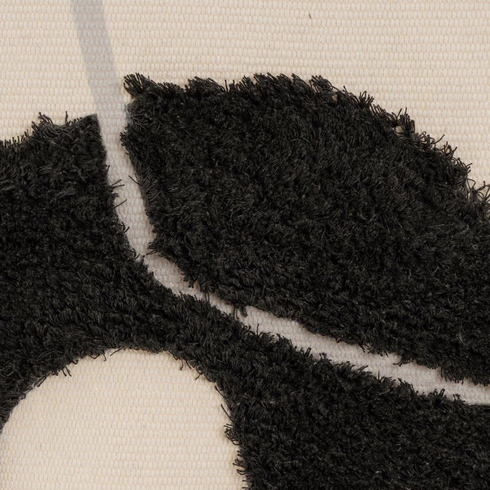 lolahome Alfombra flecos geométrica gris de algodón natural y poliéster de 180x120 cm