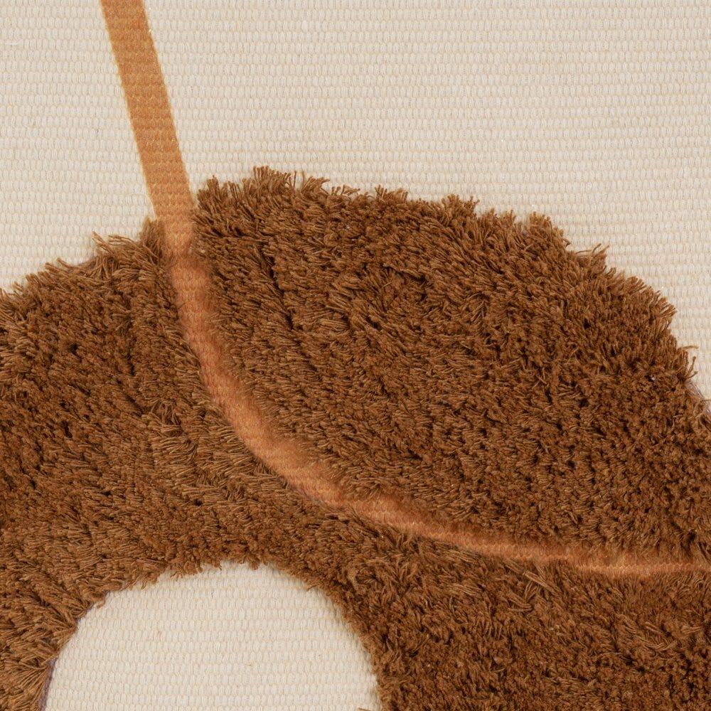 lolahome Alfombra flecos geométrica marrón oscuro de algodón natural y poliéster de 180x120 cm