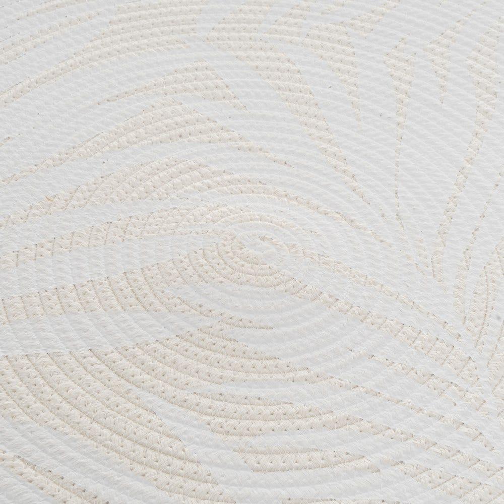 lolahome Alfombra hojas de cuerda blanca de Ø 90 cm