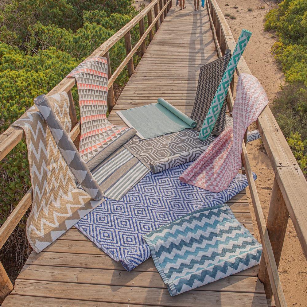 lolahome Alfombra jardín Safos de polipropileno coral pasillera de exterior