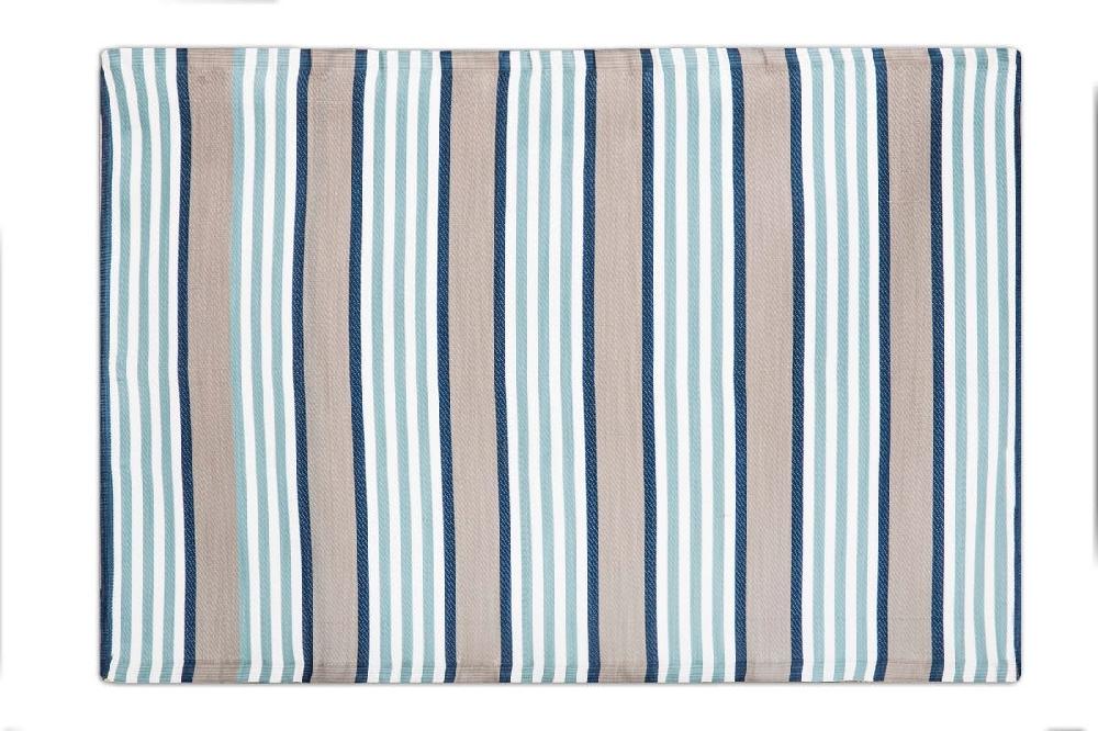 lolahome Alfombra jardín Symi de polipropileno de exterior azul